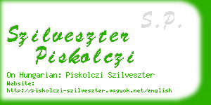 szilveszter piskolczi business card